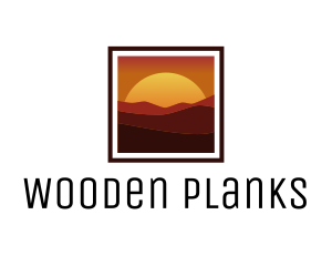 Desert Sunset Scenery logo design