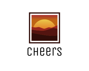 Mountain - Desert Sunset Scenery logo design