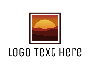 Retreat - Desert Sunset Scenery logo design