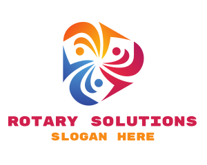 Rotary - Gradient Radial Propeller logo design