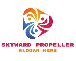 Gradient Radial Propeller  logo design