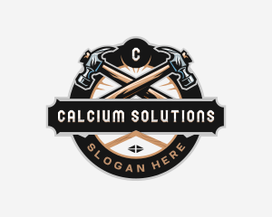 Hammer Carpentry Roof  logo design