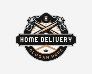 Hammer Carpentry Roof  logo design