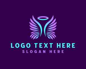 Spiritual - Angelic Wing Halo logo design