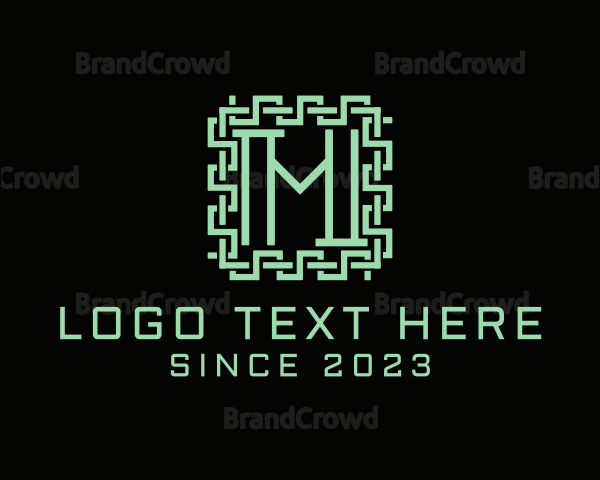 Digital Maze Letter M Logo