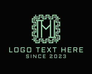 Lettering - Digital Maze Letter M logo design