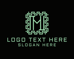 Digital Maze Letter M  Logo
