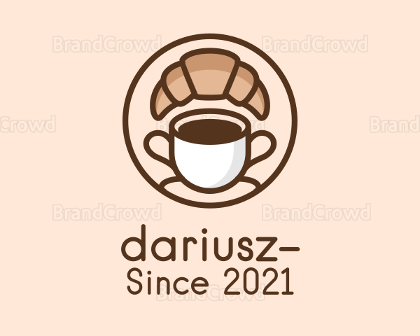Croissant Coffee Cup Logo