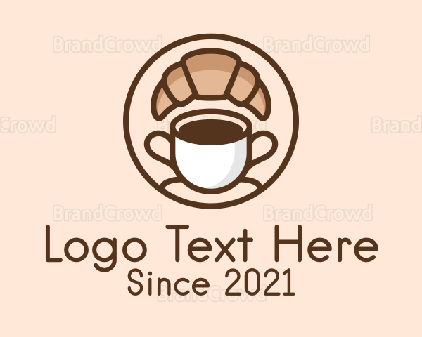 Croissant Coffee Cup Logo