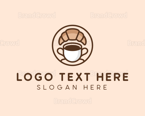 Croissant Breakfast Coffee Cafe Logo