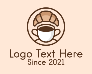 Mocha - Croissant Coffee Cup logo design