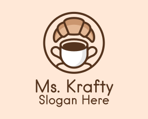 Croissant Coffee Cup Logo