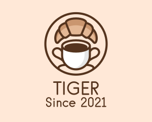 Latter - Croissant Coffee Cup logo design