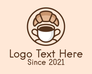 Ceramic - Croissant Coffee Cup logo design