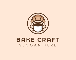 Croissant Breakfast Coffee Cafe logo design