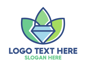 Flower Shop - Leaf Tulip Gem logo design