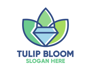 Tulip - Leaf Tulip Gem logo design