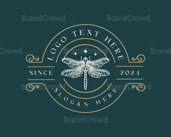 Decorative Dragonfly Insect Logo