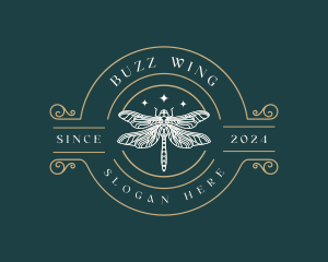 Decorative Dragonfly Insect logo design