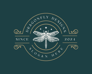 Decorative Dragonfly Insect logo design