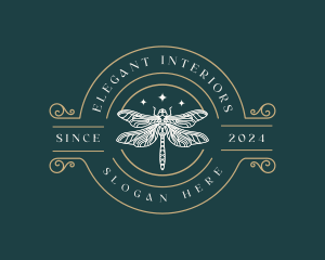 Decorative Dragonfly Insect logo design