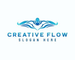 Freestyle - Swimming Sports Athlete logo design