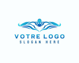 League - Swimming Sports Athlete logo design