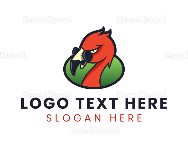 Orange Flamingo Bird Logo