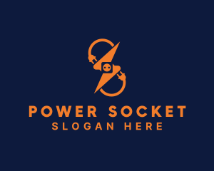 Socket - Lightning Plug Socket logo design