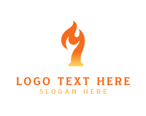 Hot - Fire Flame Number 7 logo design