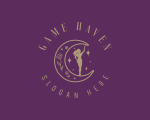 Elegant Moon Woman Logo