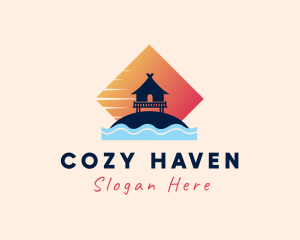 Lodging - Sea Wave Beach Hut logo design