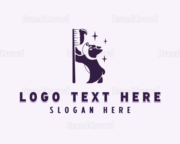 Toothbrush Pet Dog Logo