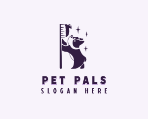 Toothbrush Pet Dog logo design