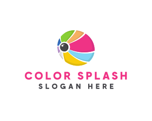 Colorful Ball Lens logo design