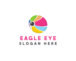 Colorful Ball Lens logo design