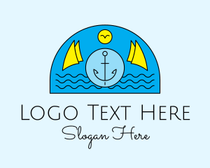 Sailor - Anchor Ocean Wave logo design