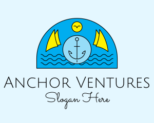 Anchor - Anchor Ocean Wave logo design