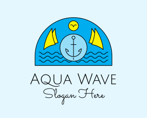 Oceanic - Anchor Ocean Wave logo design