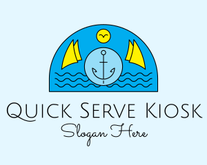 Anchor Ocean Wave logo design