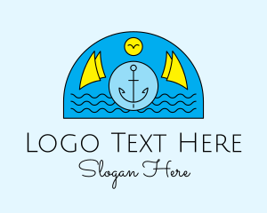 Ocean - Anchor Ocean Wave logo design