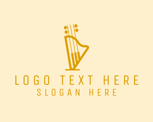 Acoustic Sounds - Piano Harp Guitar logo design