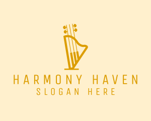 Serenade - Piano Harp Guitar logo design