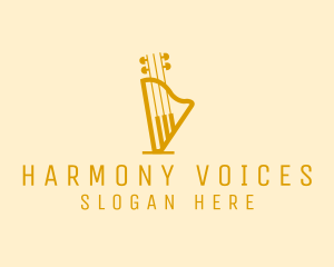 Choir - Piano Harp Guitar logo design