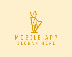 Lounge - Piano Harp Guitar logo design