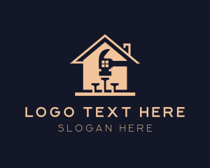 Roofing - House Hammer Construction logo design