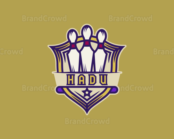Bowling Bowl Shield Logo