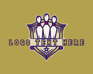 League - Bowling Bowl Shield logo design