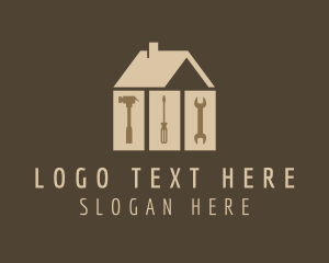 Restoration - House Construction Tools logo design