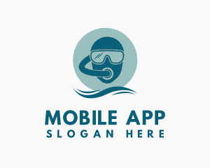 Underwater - Scuba Diving Helmet logo design